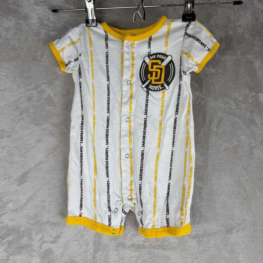 San Diego Padres MLB Infant Romper Gen2 White Yellow 3-6 Months
